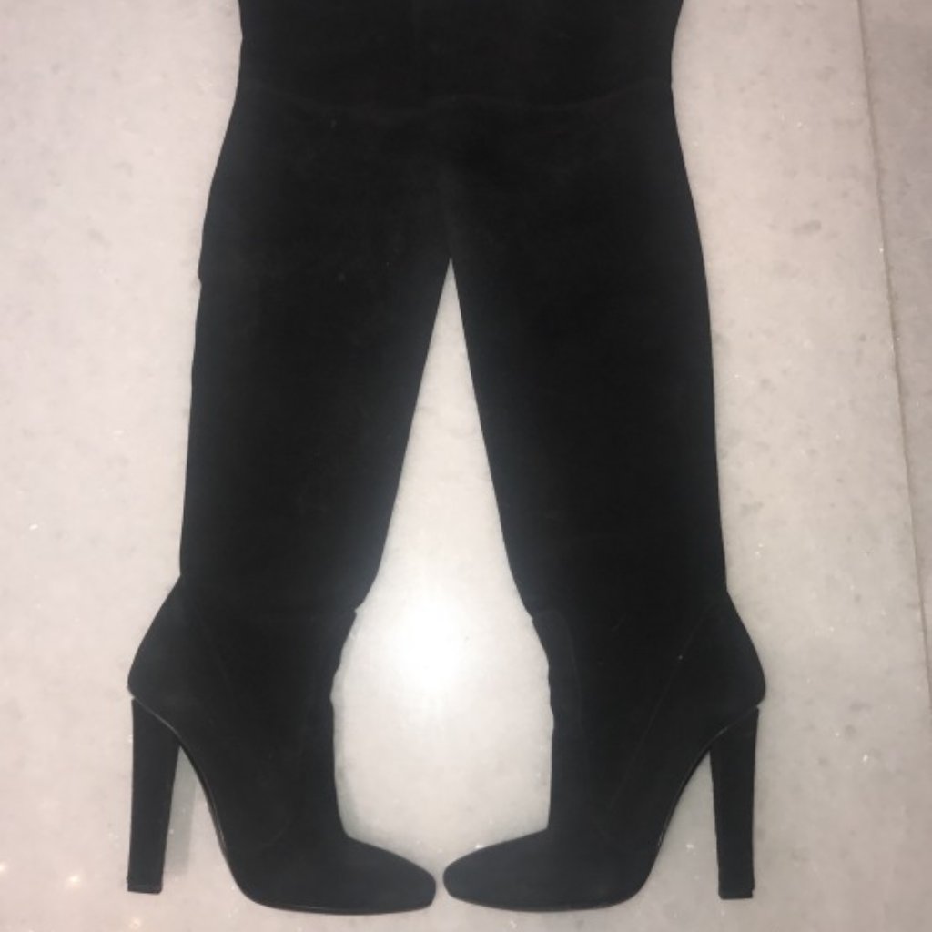 Jimmy Choo Black Over-The-Knee Suede Boots